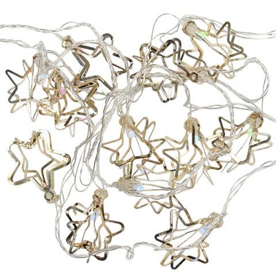 Электрогирлянда LED цветная с насадкой метал. Звездочка фигурная, длина насадки 4,5см, 12 ламп, 3м,