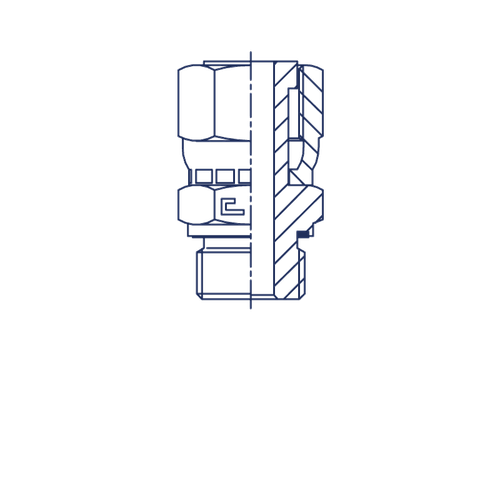 Штуцер FE ORFS 9/16" D06 BSP 1/4" (обжатая гайка)
