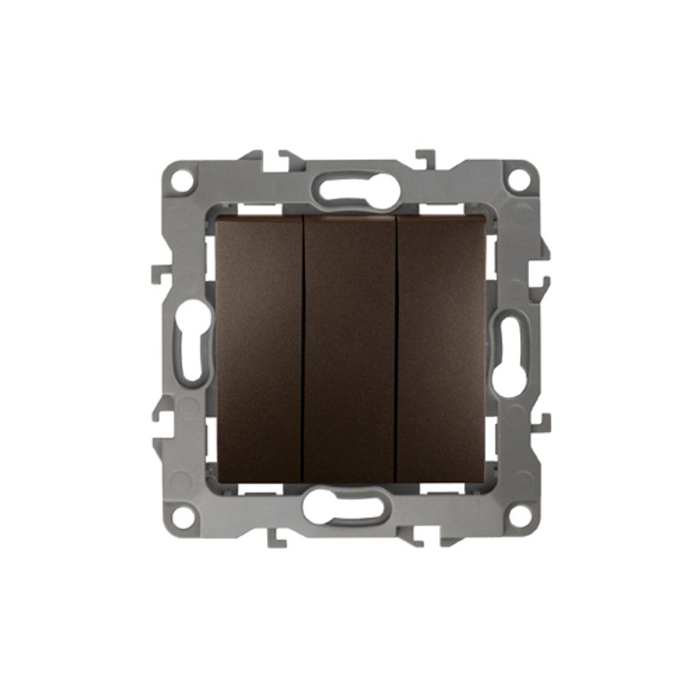 12-1107-13 ЭРА Выключатель тройной, 10АХ-250В, IP20, Эра12, бронза