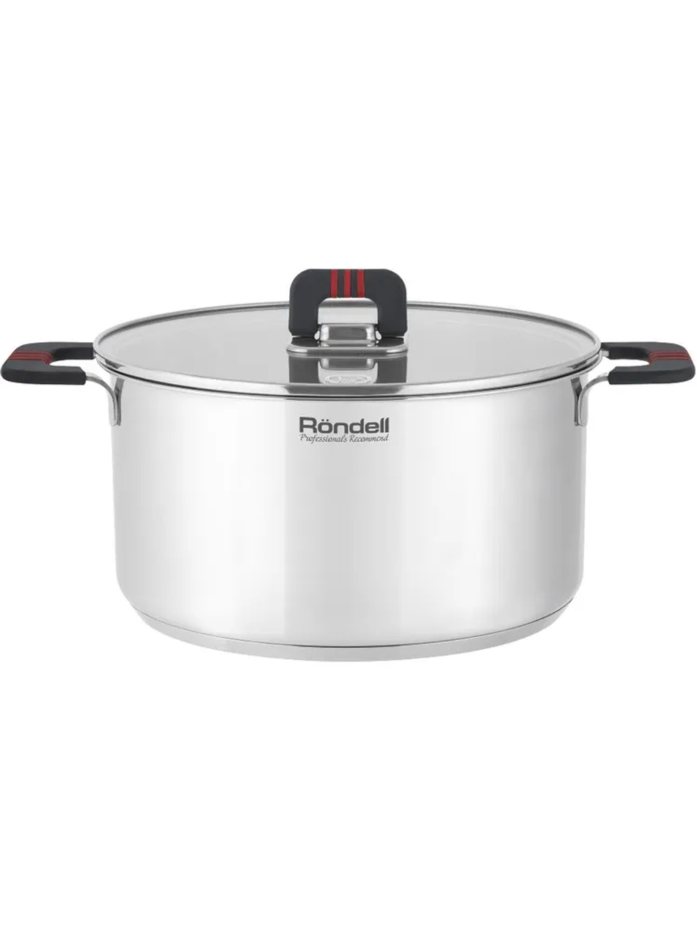 Кастрюля RONDELL RDS-1638 Stripes с крышкой 24 см, 5,2 л стальной