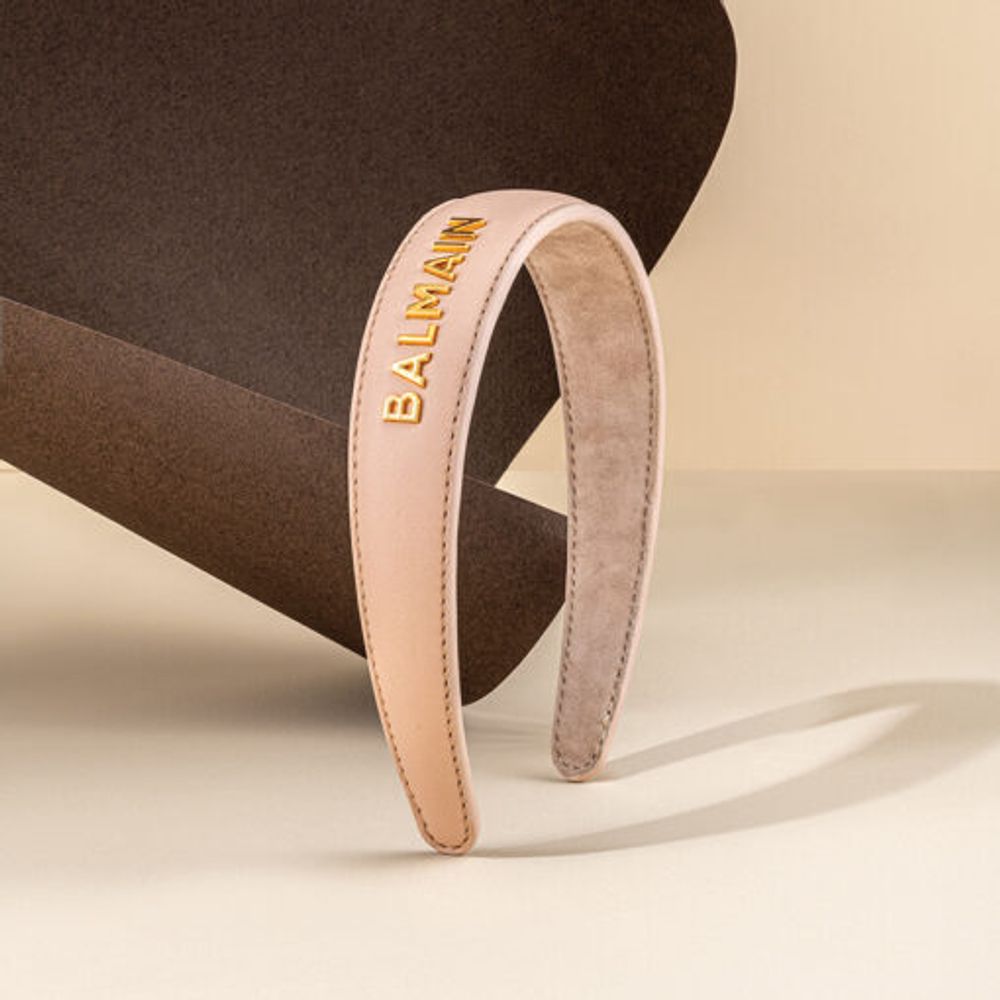 Balmain Hair Ободок беж Limited Edition Headband с 18-каратным золотым напылением