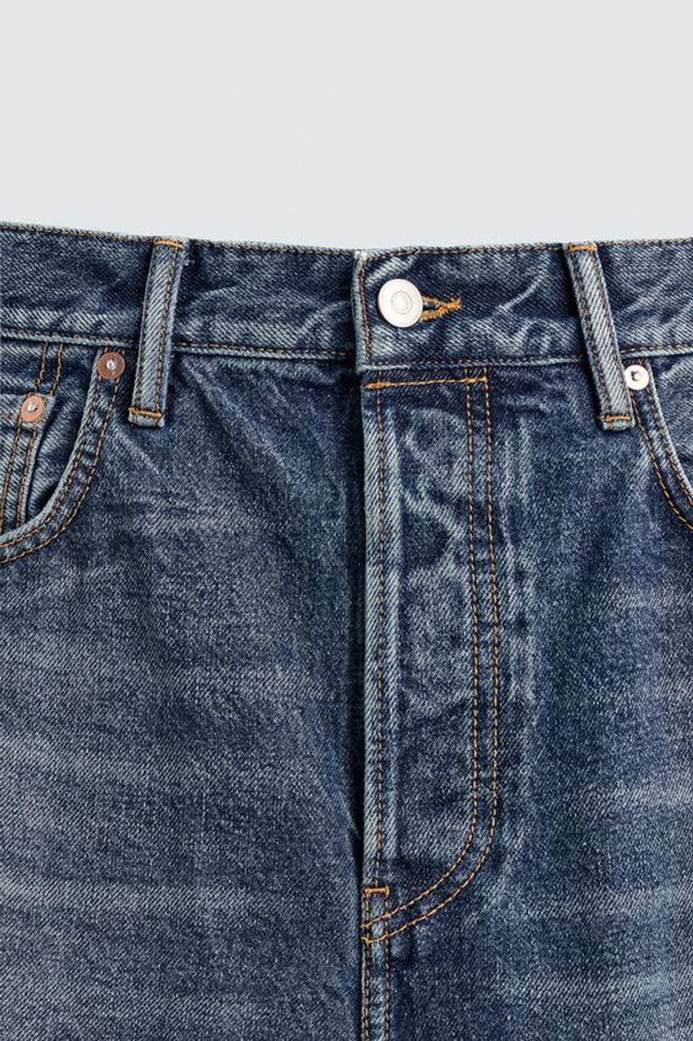 ZARA ДЖИНСЫ RELAXED STRAIGHT FIT - LIMITED EDITION, ВЫЦВЕТШИЙ СИНИЙ