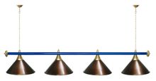 Лампа STARTBILLIARDS 4 пл. (плафоны хром,штанга антик медь,фурнитура золото)