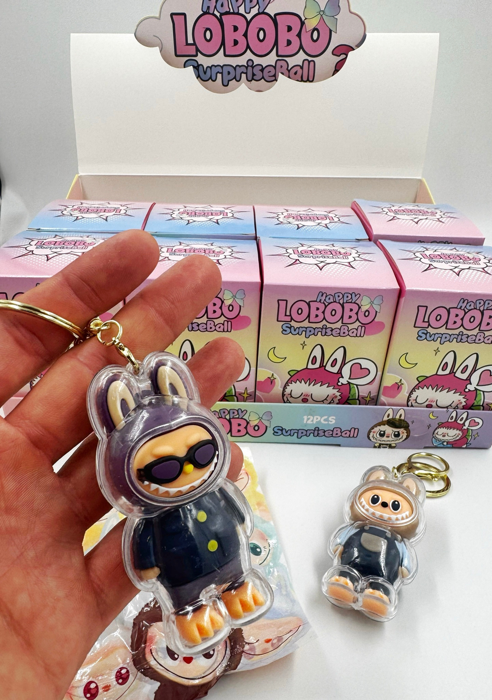 Брелок игрушка Лабубу в пластиковом чехле оптом
