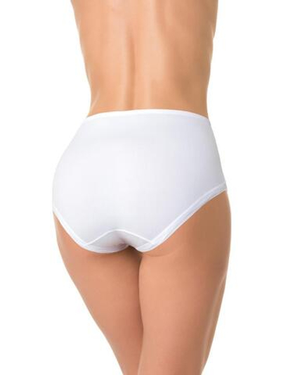 Высокие трусики plus size с кружевной вставкой (Размер: L) (Цвет: белый)