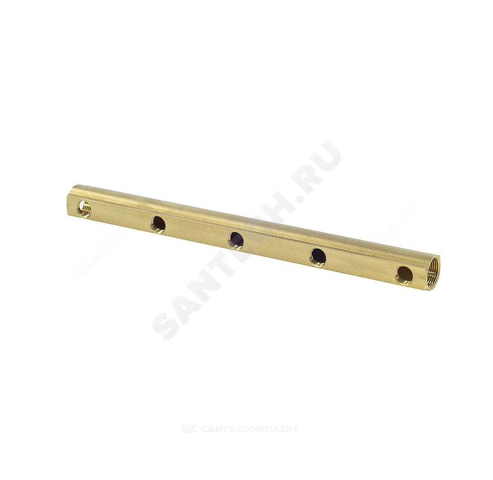 Коллектор латунь 1" ВР/ВР на 4 вых 1/2" ВР м/о 100мм Апогей 422051 (КЛА 2504.100-1)