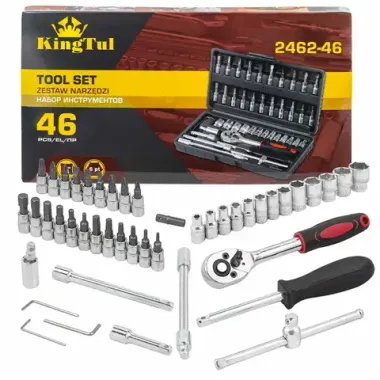 Набор инструмента 46пр. 1/4''(6-гран.)(4-14мм) KINGTUL KT-2462-46