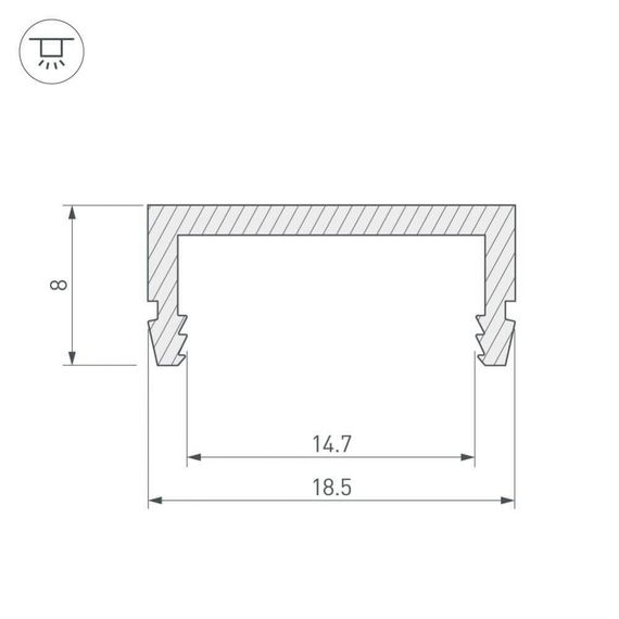 Профиль Arlight ARH-CH15-2000 ANOD 027088