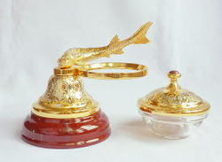 Икорница на яшме "Осетр" (Златоуст)