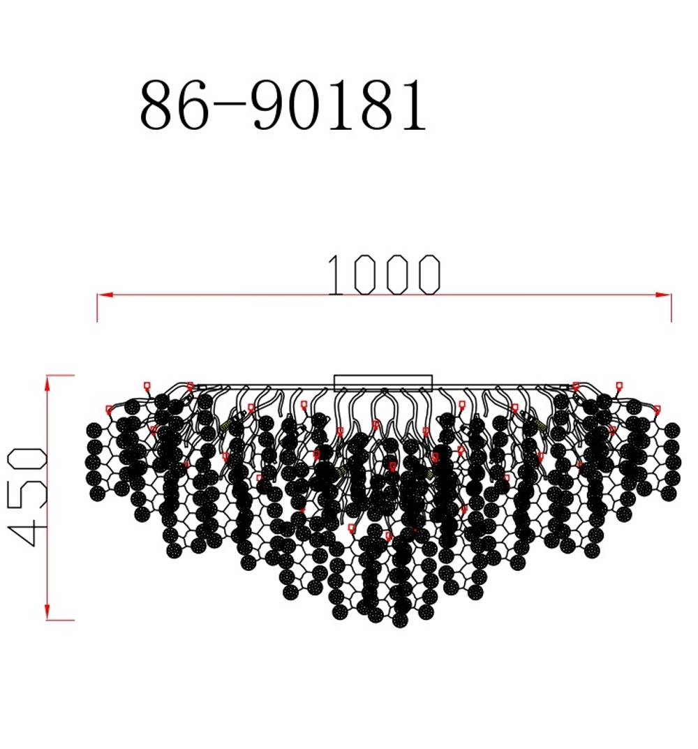 86-90181 Люстра Тенера (Tenera) круглая золото d100*h40см