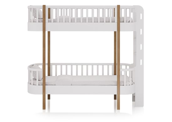 Кровать двухъярусная Classic торцевая лестница (белый)