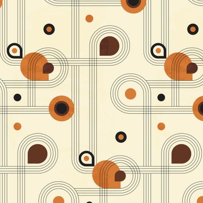 Абстрактный геометрический ретро принт