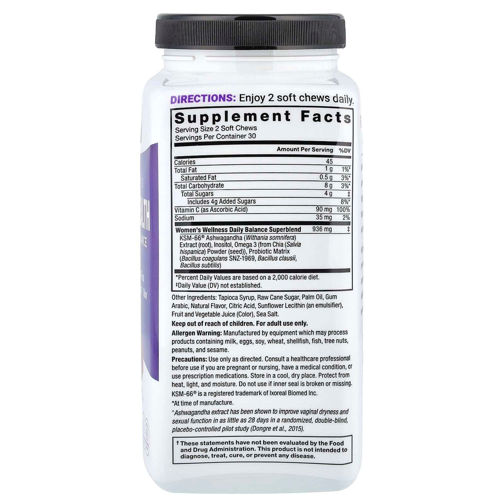 Force Factor, Women's Wellness, здоровье влагалища и гормональный баланс, тропический пунш, 60 жевательных таблеток