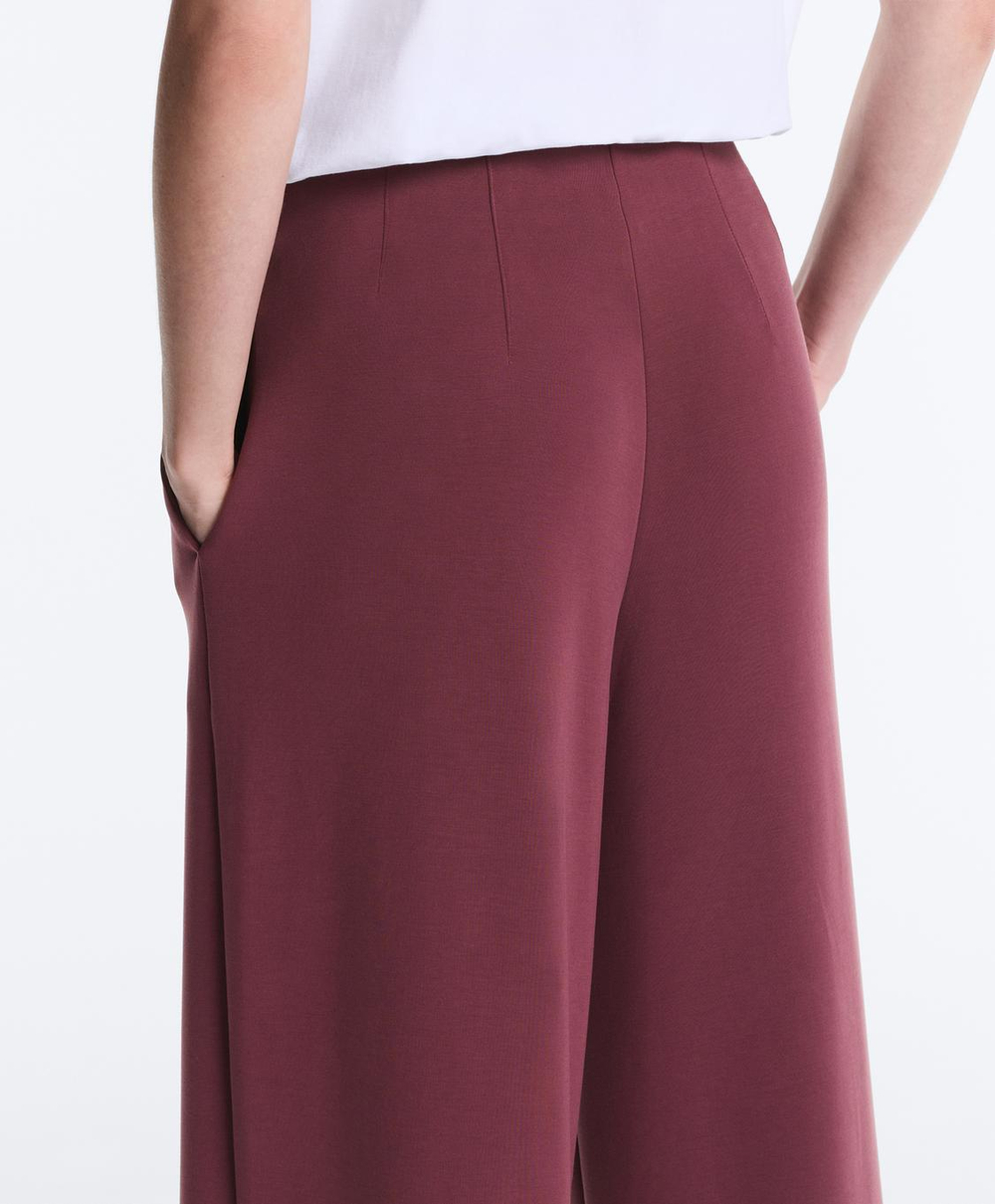 OYSHO Брюки прямого кроя из мягкого со складками, вишневый