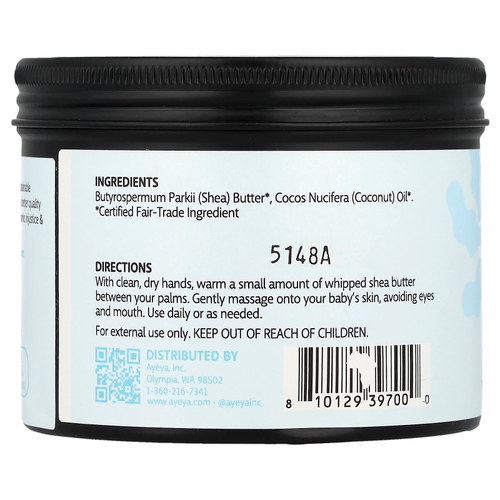 Ayeya, взбитое масло для тела, для детей, без отдушек, 141 г (5 унций)