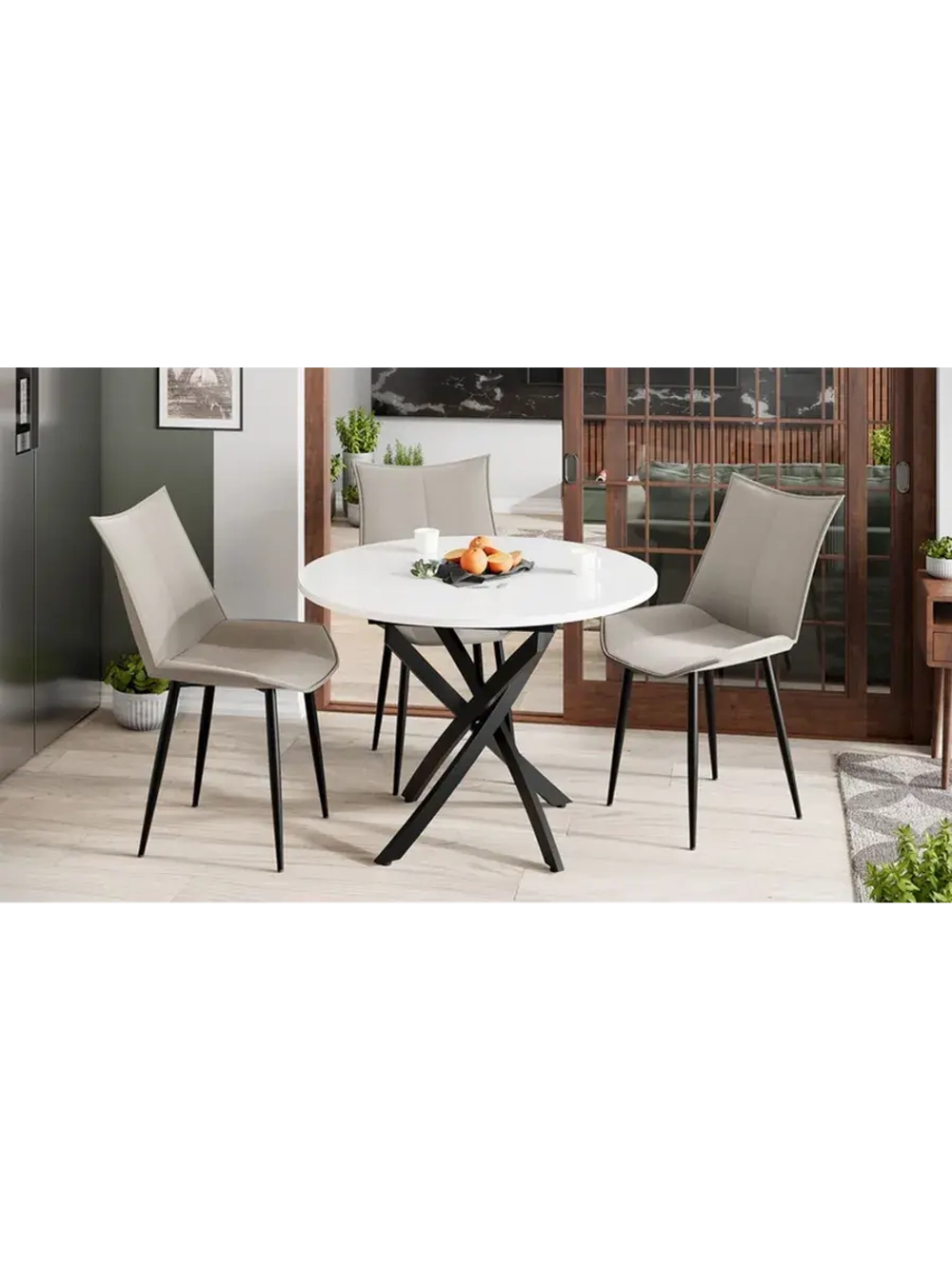 Стол кухонный Стекло глянцевое 100(132)х75х75см