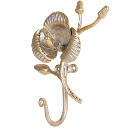 Настенный крючок Орхидея Джолли Айвори Мраморное золото