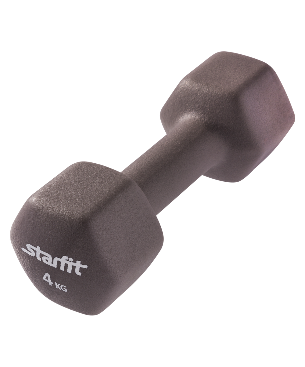Гантель неопреновая STARFIT DB-201 4,0 кг темно-серый пара