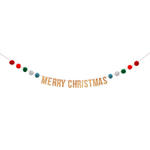 Гирлянда с помпонами "Merry Christmas"