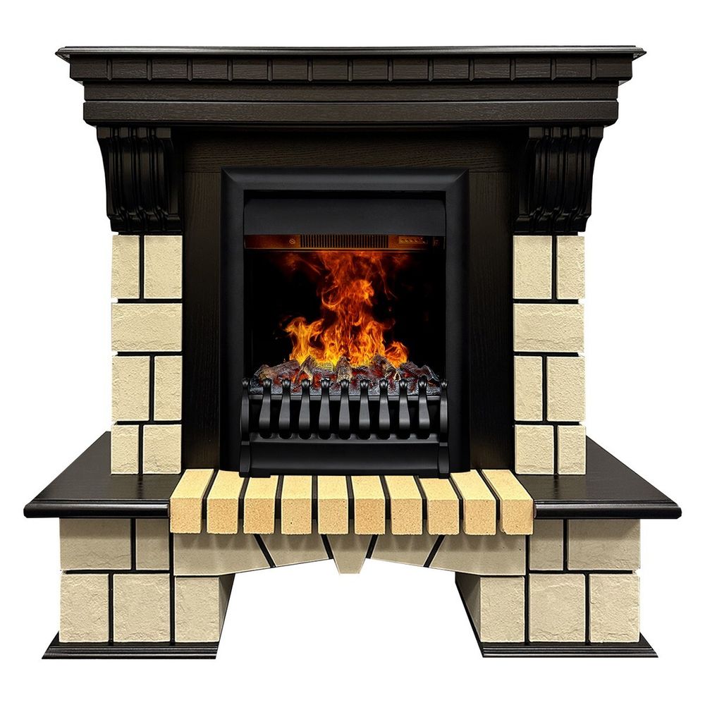 Электрокамин RealFlame Stone ML STD античный дуб c очагом 3D Oregan