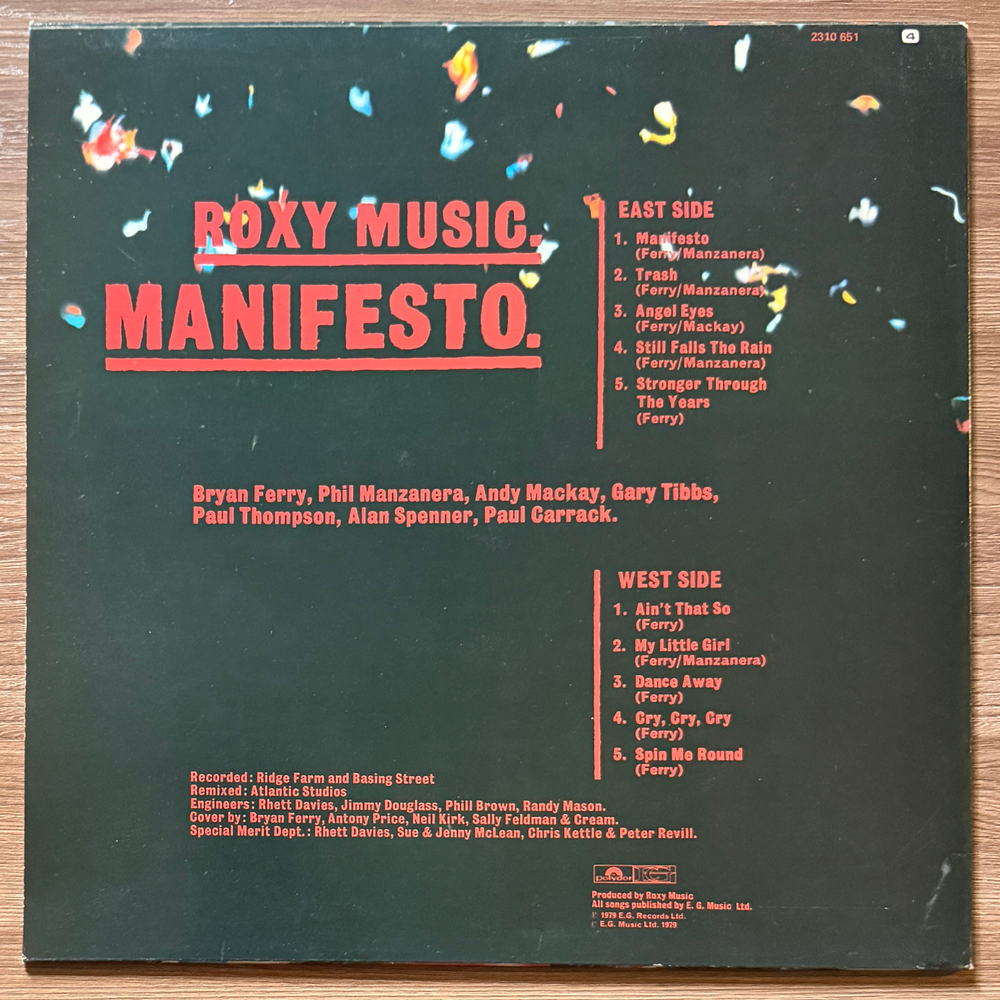 Roxy Music ‎– Manifesto (Скандинавия 1979г.) Т