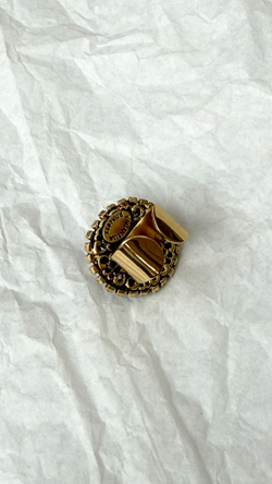 Кольцо круглый "лабиринт" с медовыми кристаллами, разъемное