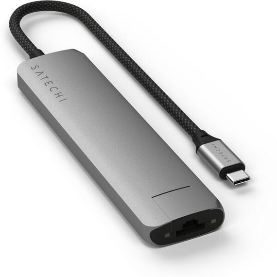 Адаптер Satechi 7-in-1 USB-C Slim Multiport Adapter with Ethernet (ST-P7SM) Space Gray
