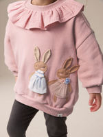 Толстовка с воротником и легинсы в комплекте для девочки Next E54-942, Розовый, Темно-серый