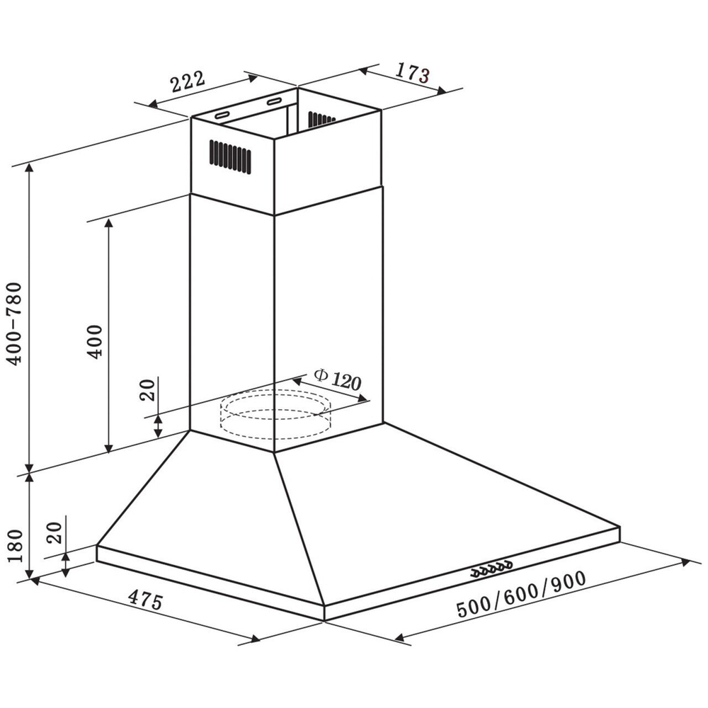 Купольная вытяжка Oasis серии PROMO KB-60R