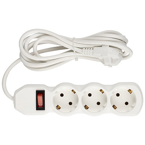 Удлинитель с выключателем Engy "Гранд" 3м/3роз с заземлением (ПВС 3х0.75)