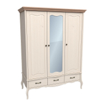 Шкаф 3х дверный с зеркалом «Прованс» бежевый воск/антик