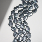 Хрустальный жемчуг в форме вытянутой монетки, темно-серый, 24*17мм
