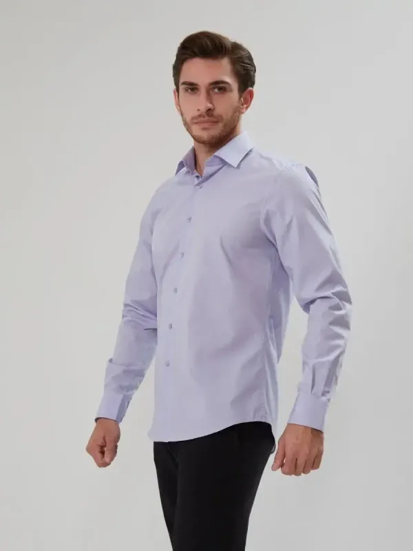 Рубашка приталенная SLIM FIT с длинным рукавом, лавандовая
