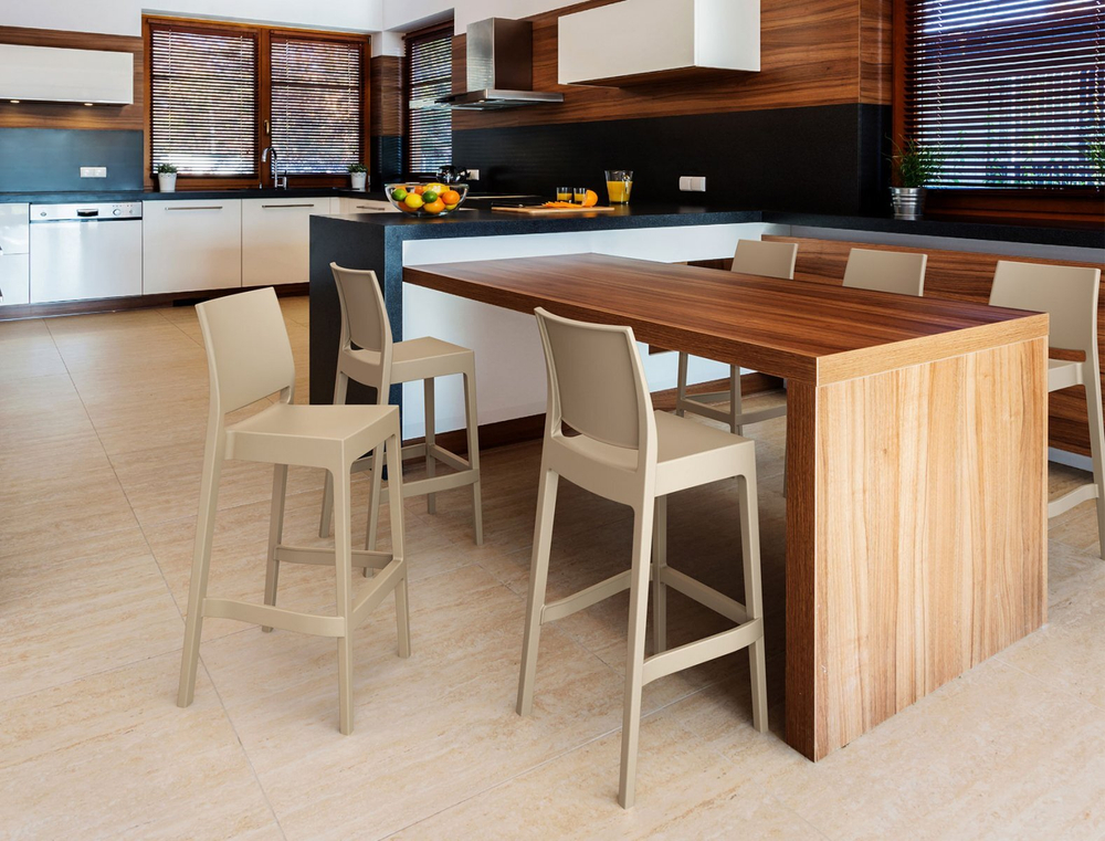 Стул пластиковый барный, Siesta Contract Maya Bar 75, бежевый