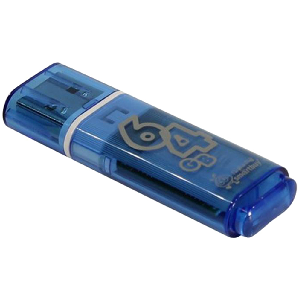 Память Smart Buy "Glossy"  64GB, USB 2.0 Flash Drive, голубой SB64GBGS-B
