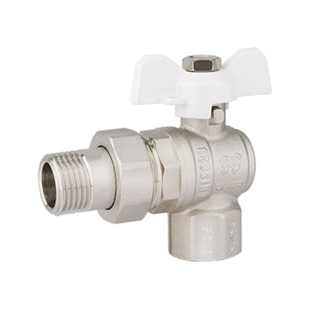 Кран для воды, 3/4" (20 мм), углов, с американкой, ProFactor, Standard, PF UBV 325A