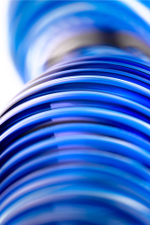 Фаллоимитатор двусторонний из стекла синий 17 см