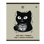 Тетрадь 48л, А5, клетка, Alingar "Удача приди", скрепка,мелованный картон (стандарт) Soft touch, блок офсет, 5 дизайнов в пленке т/у