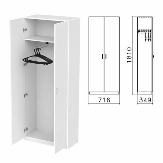 Шкаф для одежды "Бюджет", 716х349х1810, белый (КОМПЛЕКТ)
