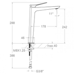 Смеситель для раковины чаши Prisma 420201NM черный