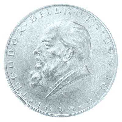 Монета 2 Шиллинга 1929 "100 лет Теодора Бильрота" Австрия