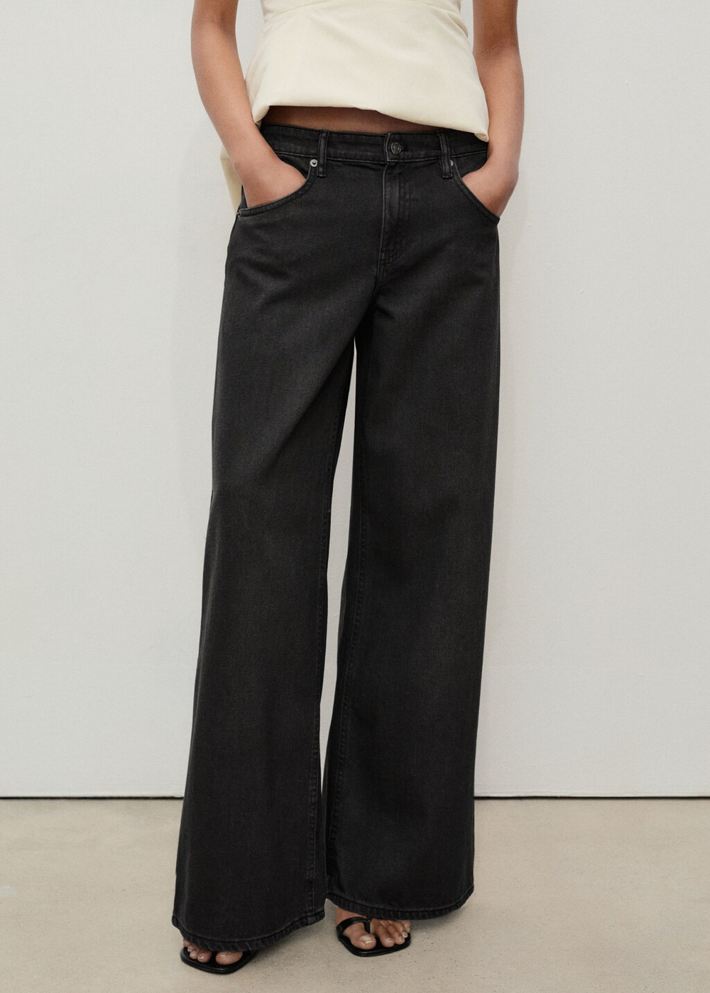 Джинсы Wideleg с заниженной талией