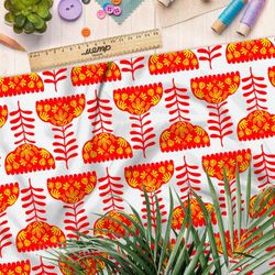 Ткань бязь крупные бутоны