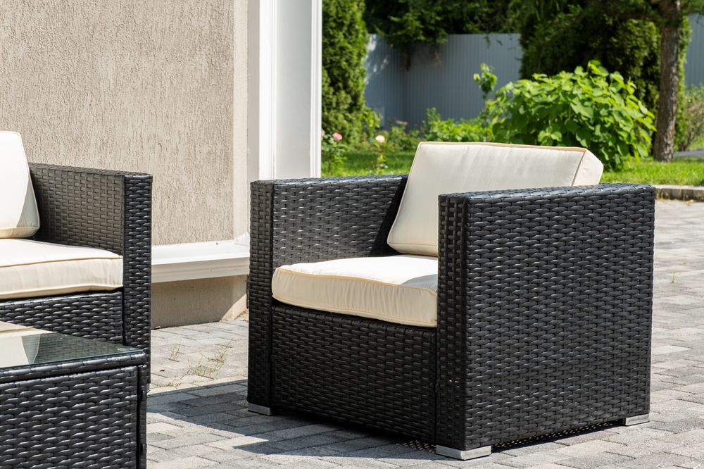 "Даллас" лаунж-зона из искусственного ротанга на 5 персон, цвет черный