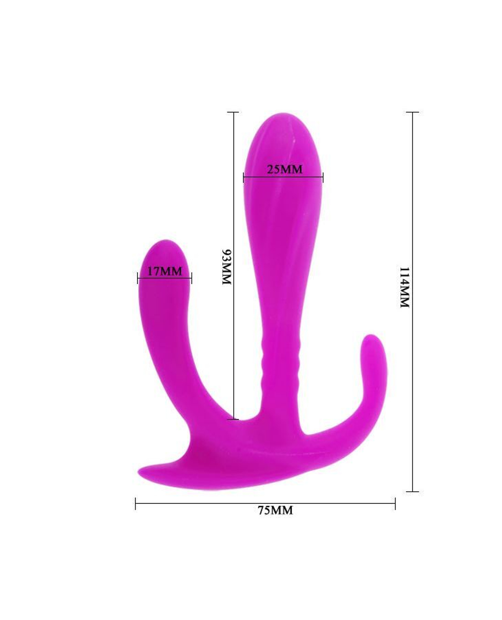 Силиконовый тройной стимулятор Edgar (Цвет: лиловый)