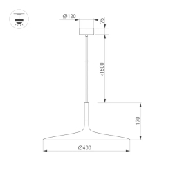 Светильник SP-FIORE-R400-13W Warm3000 (BK, 120 deg, 230V) (Arlight, IP20 Металл, 3 года) 036001