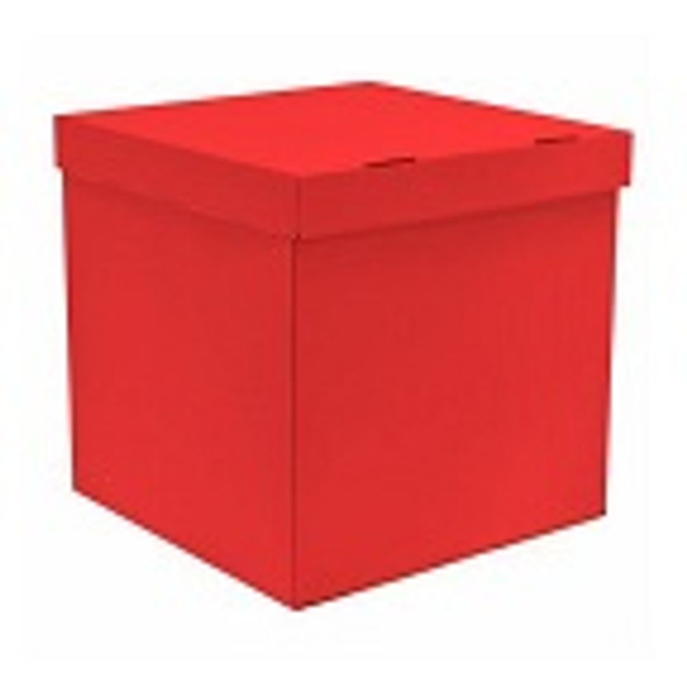 Большая коробка сюрприз для шаров красная (60х80) с надписью и бантом (оформленная)