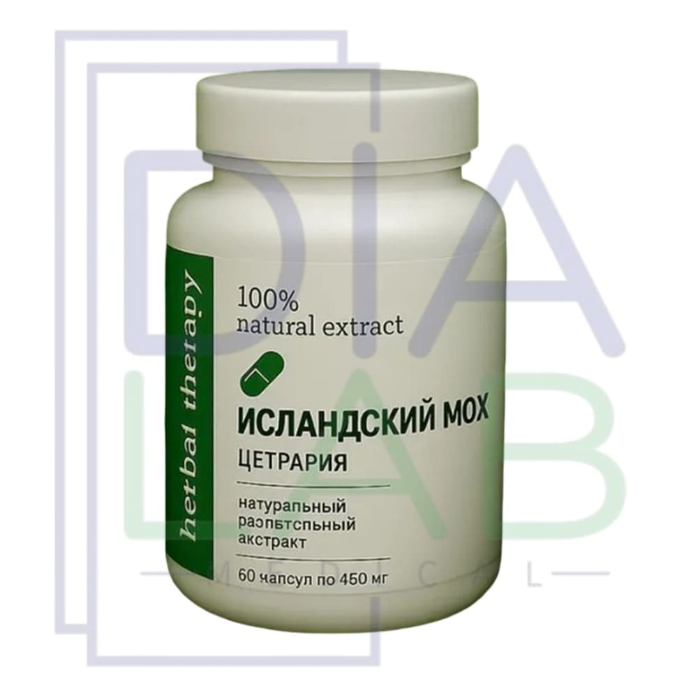 Исландский мох от кашля в капсулах 60 шт по 450 мг экстракт цетрария