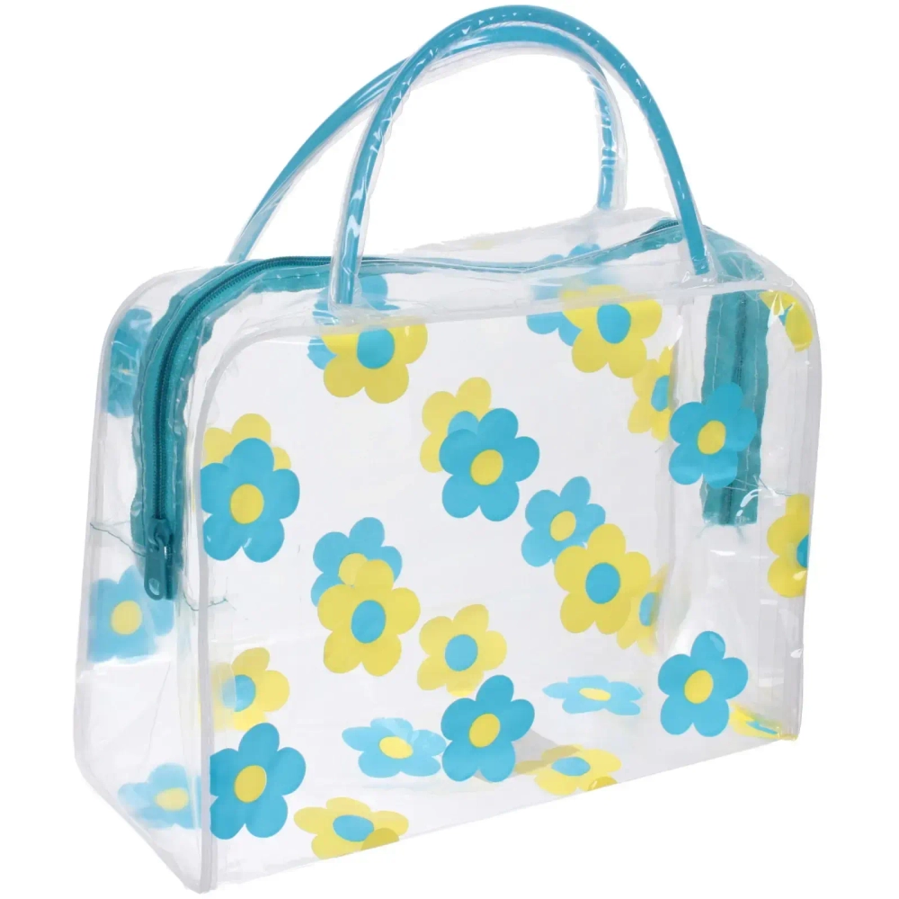 Косметичка «Adventure - Peas», цветы, цвет голубой, 24*17см