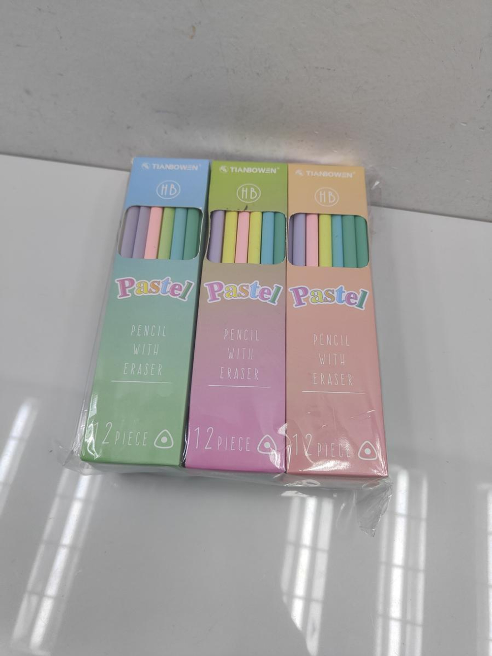 Карандаш ч/г "Pastel" трехгранный с ластиком, 4 цвета микс